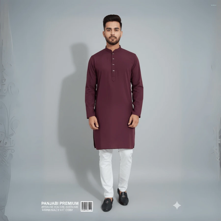 Brown Coffee প্রিমিয়াম ভাংচুর ফ্যাব্রিক্স পাঞ্জাবি / কোড ১০৫
