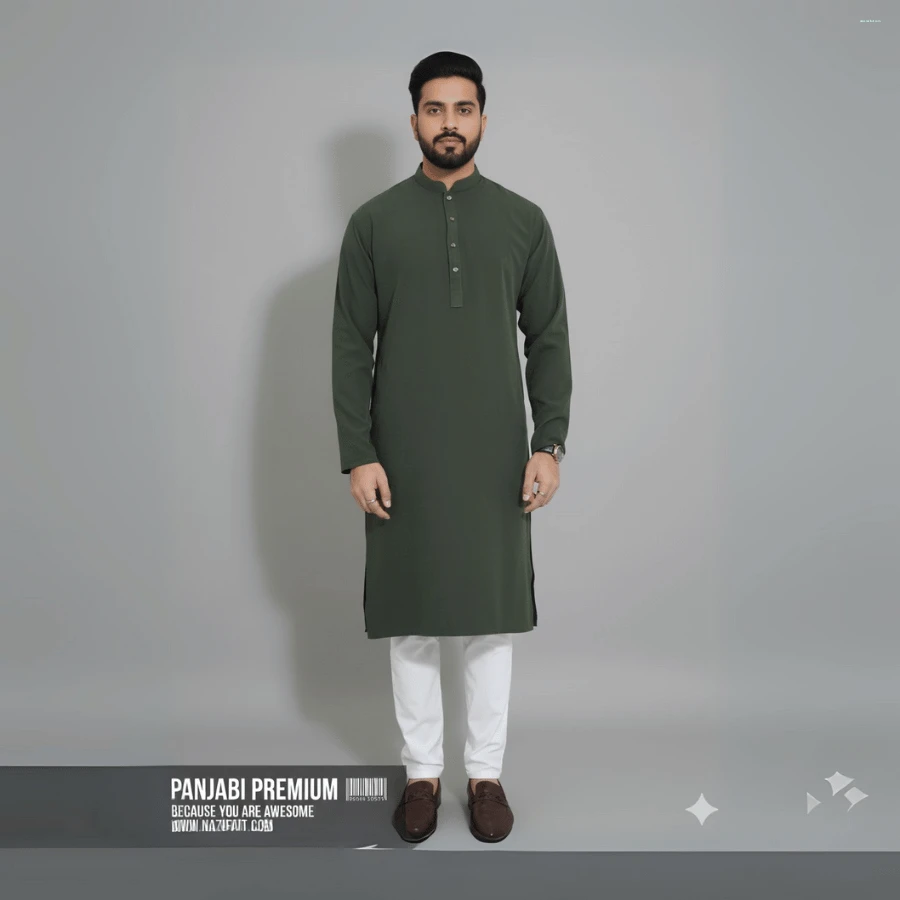 Black Olive প্রিমিয়াম ভাংচুর ফ্যাব্রিক্স পাঞ্জাবি / কোড ১০৮